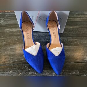 Sole Society Brand, "Robbie" Style, 2-piece Pumps (Blue Suede)